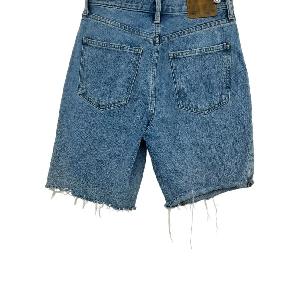 Aritzia Denim Forum The‎ Joni Loose Long Short High Rise Denim Blue Size 25